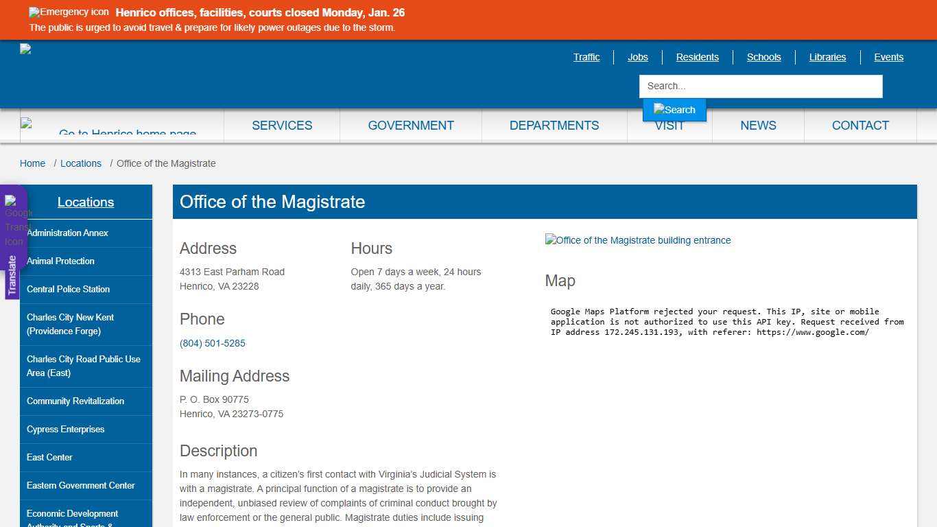 Office of the Magistrate » Henrico County, Virginia